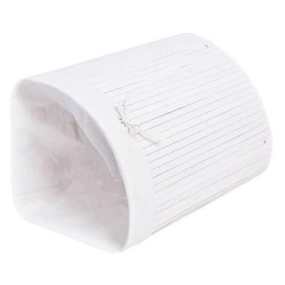 Bambusz sarok szennyeskosár fehér fedéllel