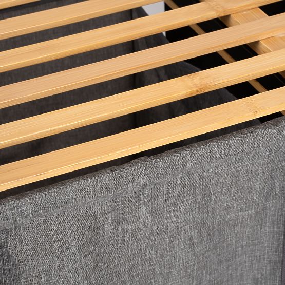 bambusz szennyes vagy játék kosár HANOI BLACK 2 rekesz DUO SZÍN