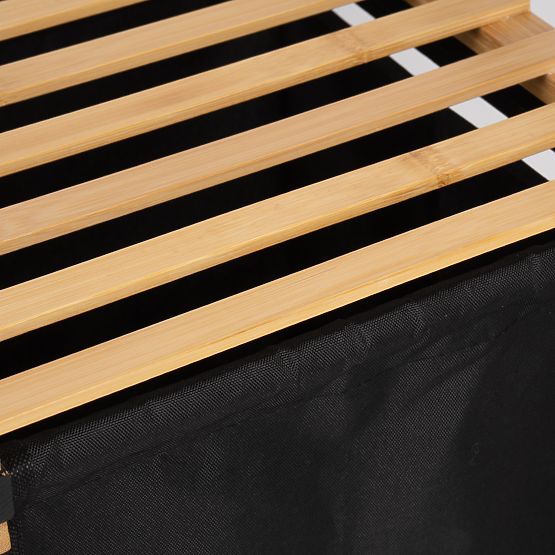 bambusz szennyes vagy játék kosár HANOI BLACK 2 rekesz DUO SZÍN