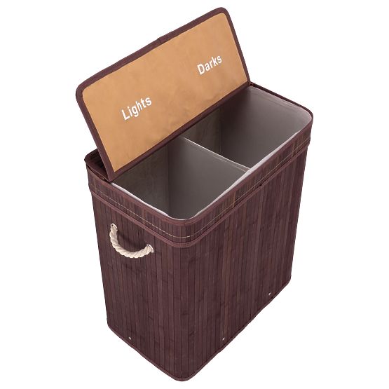 Bambusz szennyestartó fedéllel 100L wenge