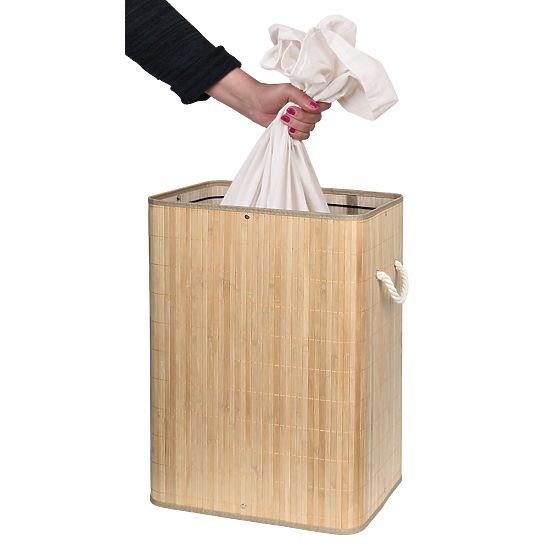 Bambusz szennyestartó fedéllel SOREN 80L természetes