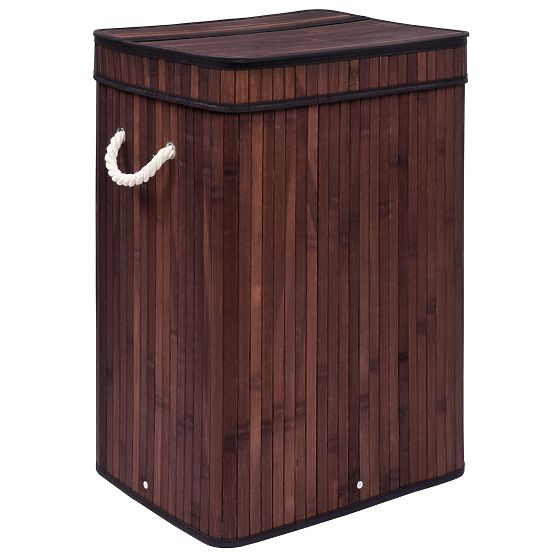 Bambusz szennyestartó fedéllel SOREN 80L wenge