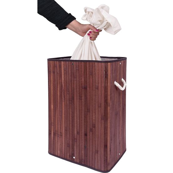 Bambusz szennyestartó fedéllel SOREN 80L wenge
