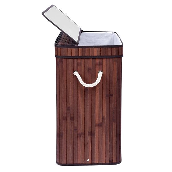 Bambusz szennyestartó fedéllel SOREN 80L wenge