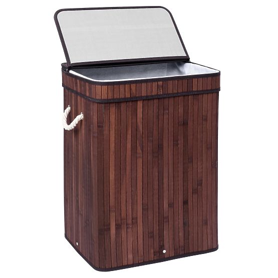 Bambusz szennyestartó fedéllel SOREN 80L wenge