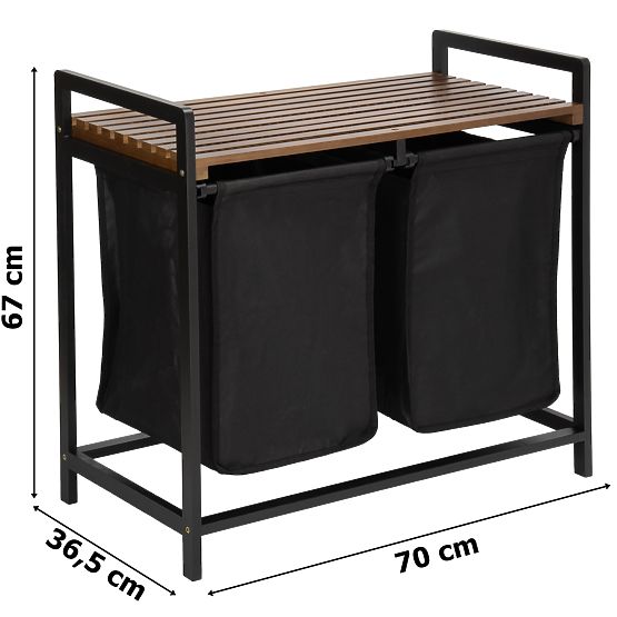 Bambusz szennyestartó HANOI BLACK FEKETE