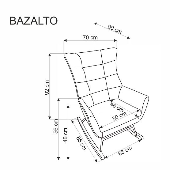 BAZALTO szürke hintaszék (1p=1db)