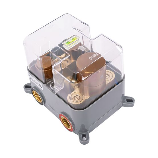 Beépített zuhanykészlet termosztáttal LUNGO Kefe réz + BOX