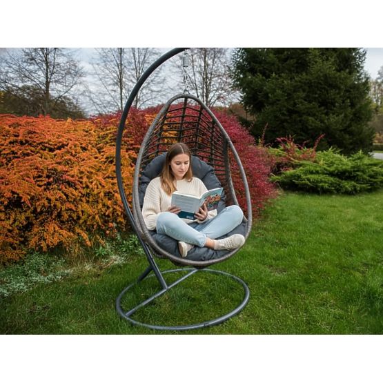 BELLISSIMO függőszék (Szék + keret) szürke technoratánból, ingyenes huzattal