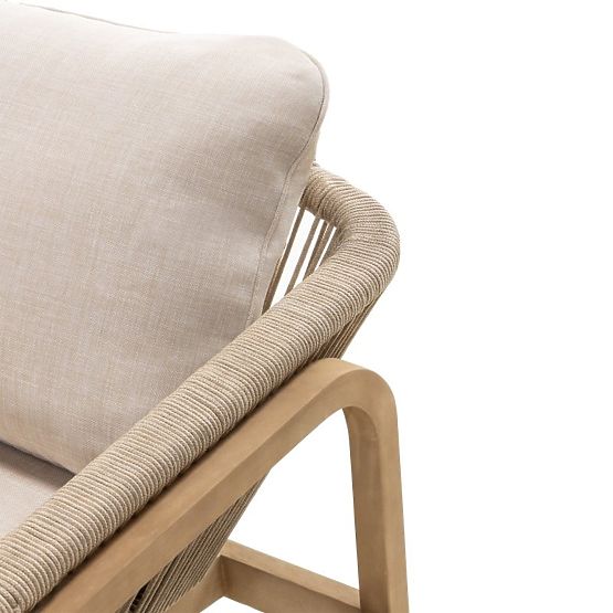 Belpasso kerti bútorkészlet, fonott, FSC eukaliptusz fa, teak megjelenés, világos bézs