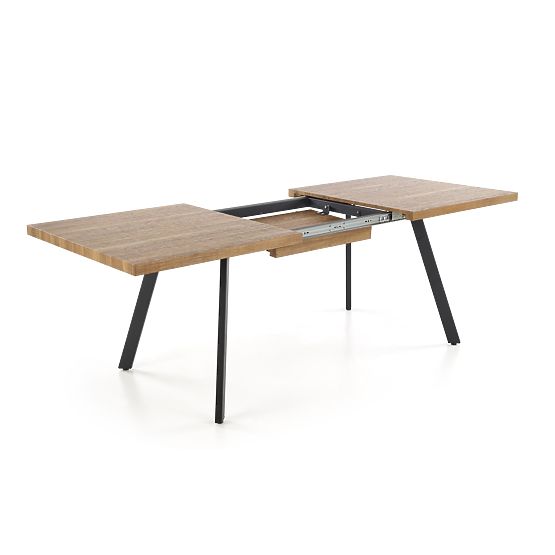 BERLIN kihúzható asztal 140-180 cm, asztallap - dió, keret - fekete (2p=1db)