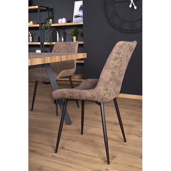 BERLIN kihúzható asztal 140-180 cm, asztallap - dió, keret - fekete (2p=1db)