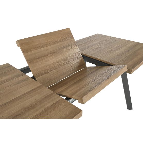 BERLIN kihúzható asztal 140-180 cm, asztallap - dió, keret - fekete (2p=1db)