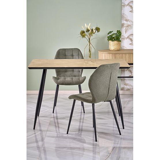 BERTO asztal lap - természetes, láb - fekete (2p=1ks)