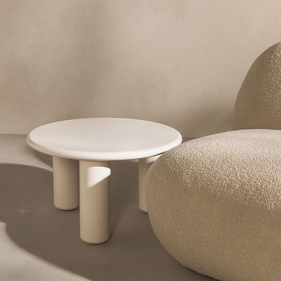 Blair dohányzóasztal 60 cm, krém, matt