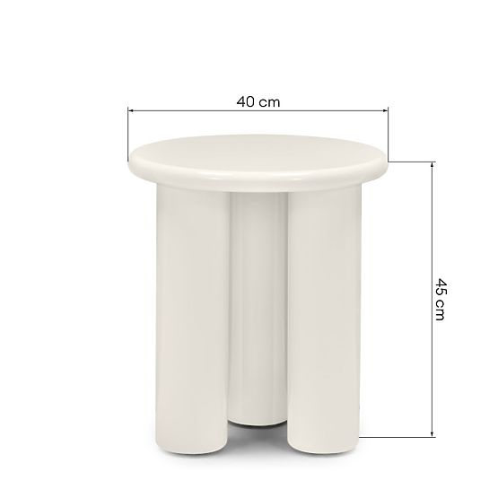 Blair oldalsó asztal 40 cm, krémszínű, fényes