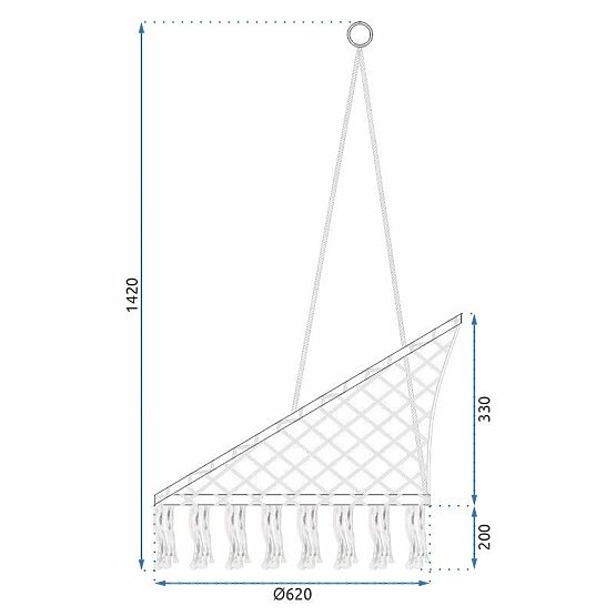 Boho függőszék párnával fekete 490129A