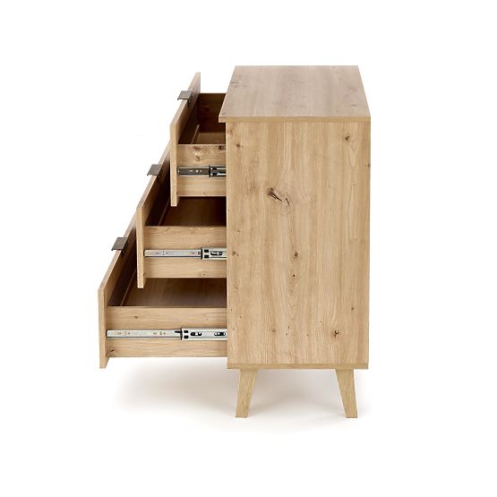 BORNEO KM-2 komód artisan tölgy/fekete