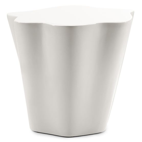 Bow oldalsó asztal 49 cm, szürke-bézs, fényes, lekerekített formák