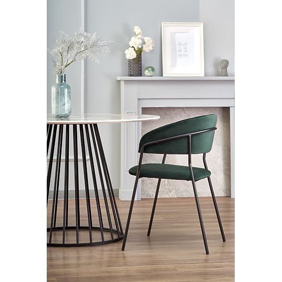 BRODWAY asztal lap - fehér márvány, láb - fekete (2p=1ks)