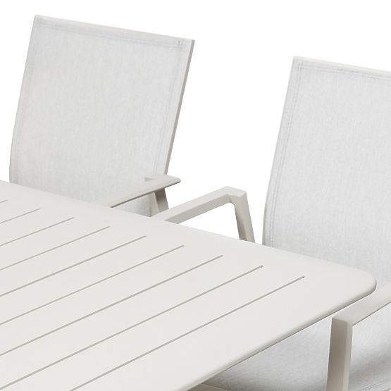 Canelli kerti garnitúra, kihúzható asztal 175-234 cm + 6 szék, alumínium, világos bézs