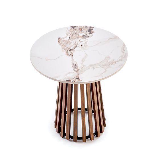 CARINA_S konferencia asztal bézs márvány / dió (2p=1ks)