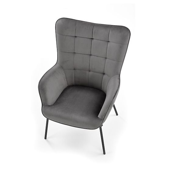 CASTEL relaxációs fotel fekete / világosszürke