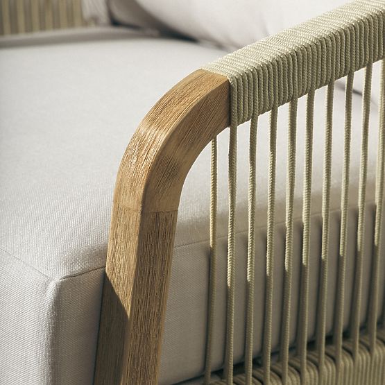 Castello kerti bútorkészlet, fonott, FSC akácfa, teak megjelenés, bézs