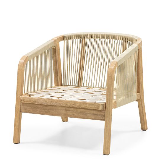 Castello kerti bútorkészlet, fonott, FSC akácfa, teak megjelenés, bézs