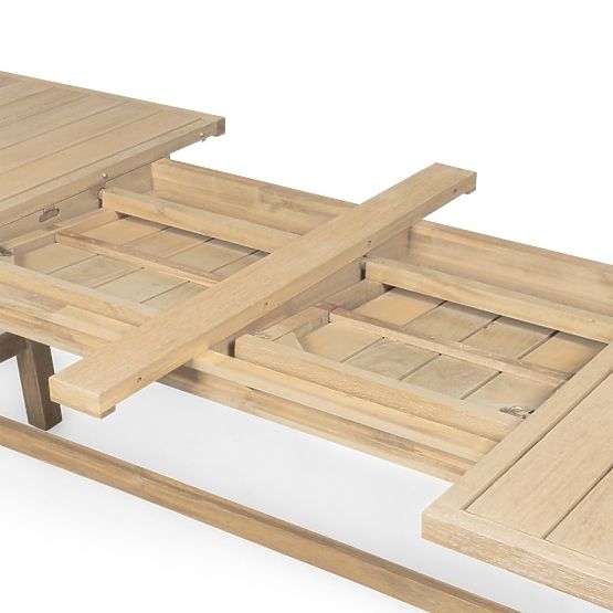 Castello kerti garnitúra, 200-295 cm-es kihúzható asztal + 6 fonott szék, FSC akácfa