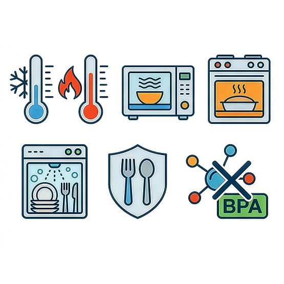 CATONIA ételtároló üvegedények - 12 darabos készlet