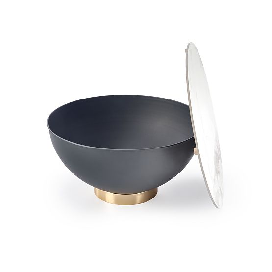 CECILIA dohányzóasztal fehér márvány / szürke / arany (2db=1ks)