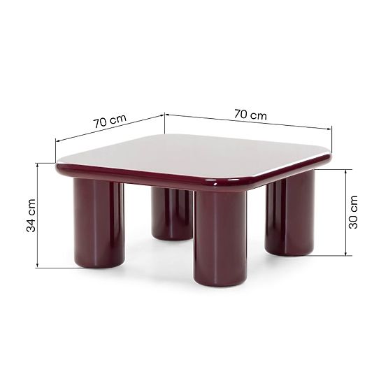 Cherry dohányzóasztal 70 cm, bordó/cseresznye, fényes