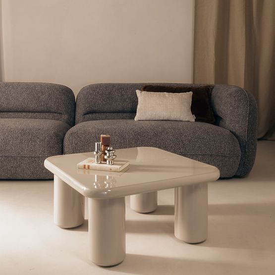 Cherry dohányzóasztal 70 cm, sötét bézs, fényes