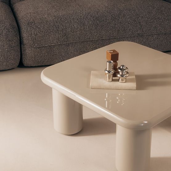 Cherry dohányzóasztal 70 cm, sötét bézs, fényes