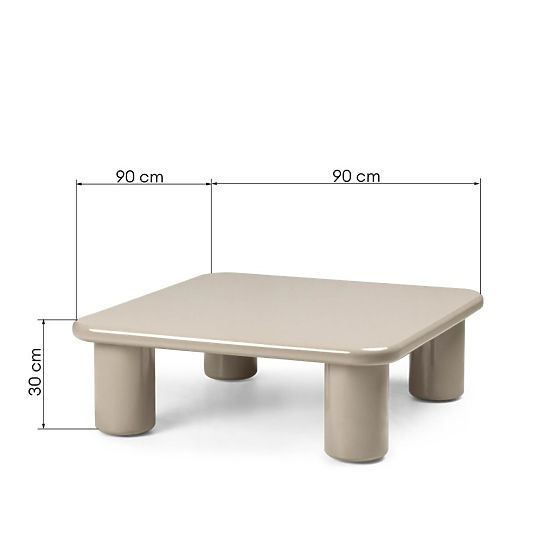 Cherry dohányzóasztal 90 cm, sötét bézs, fényes