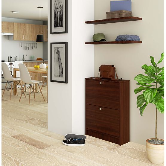 Cipőtartó 2 lenyíló ajtóval 60 cm - wenge