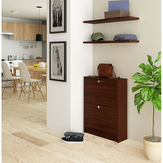 Cipőtartó 2 lenyíló ajtóval 60 cm - wenge