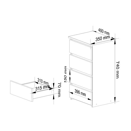 CL4 PK KOMÓDIA SONOMA TÖLGY