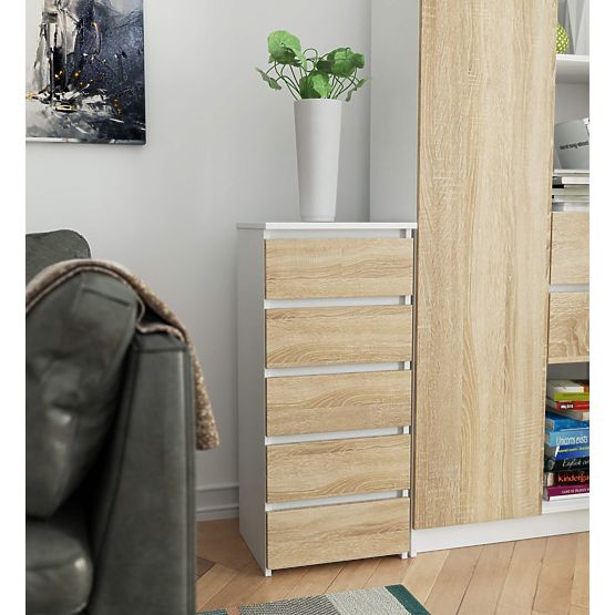 CL5 PK KOMÓD FEHÉR / SONOMA TÖLGY