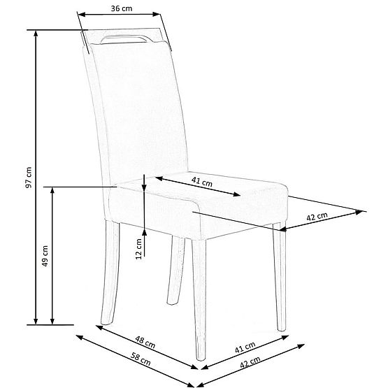 CLARION 2 szék fekete / huzat: MONOLITH 85 (hamu) (1p=2db)