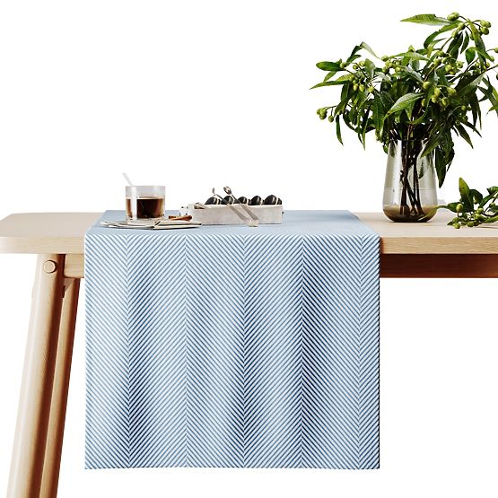 CLEAR asztalterítő tengerészkék színben, boho nyomott mintával, 40x140, ameliahome