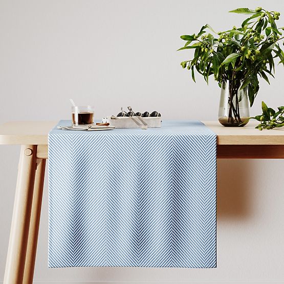 CLEAR asztalterítő tengerészkék színben, boho nyomott mintával, 40x140, ameliahome