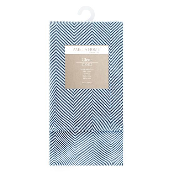 CLEAR asztalterítő tengerészkék színben, boho nyomott mintával, 40x140, ameliahome