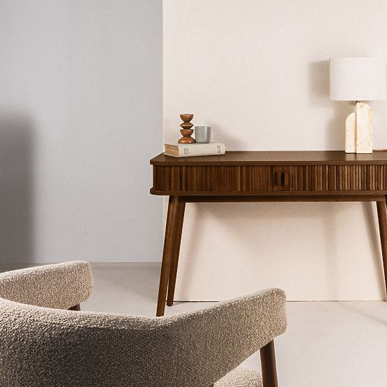 Clemente íróasztal lamellákkal, dió