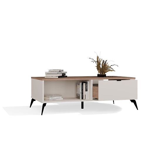 CORDOBA Dohányzóasztal Kashmir Bézs Castello Tölgy 2 Fiók Nappaliba