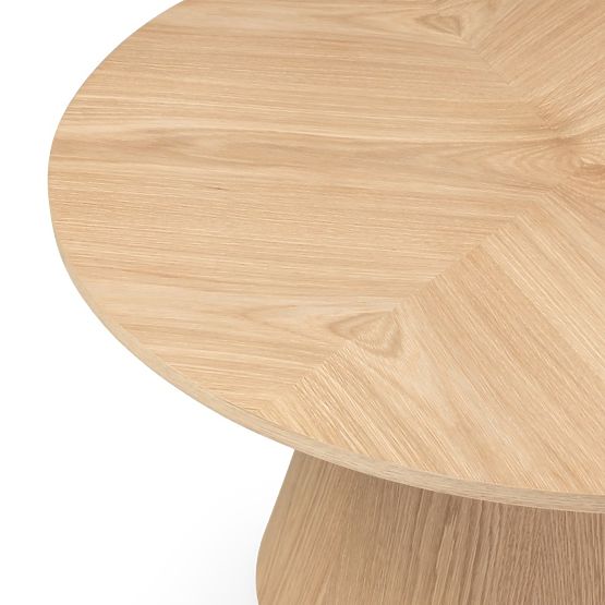 Dalarna dohányzóasztal, 90 cm, kerek, természetes tölgy furnér