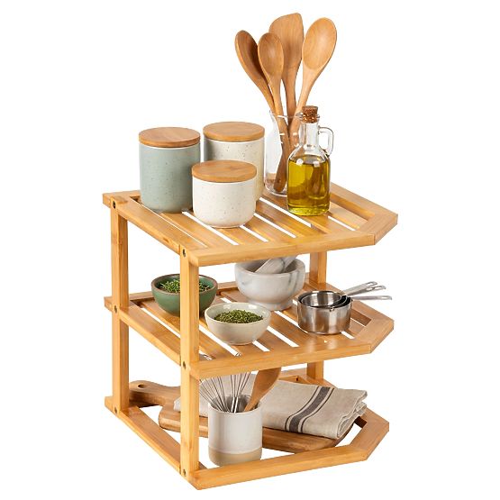 DEDAL bambusz sarok konyhai polc