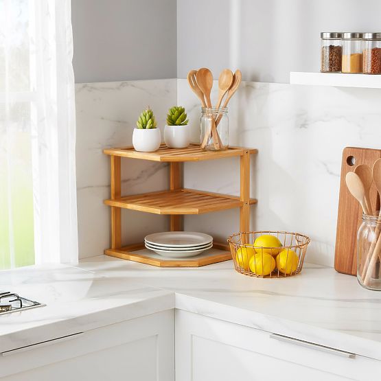 DEDAL bambusz sarok konyhai polc