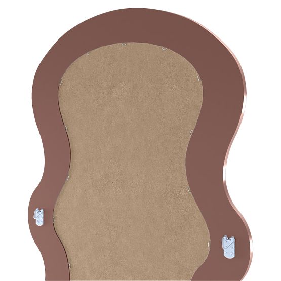 Dekoratív függő tükör fa keretben Vale 177x75 cm, hullámos, organikus forma, mocha mo